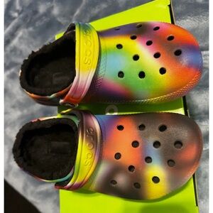 Crocs Solarized Multicolor Black Fleece Men's 5 / Women's 7 NWT
